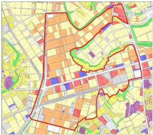 区画整理事業の施行予定範囲