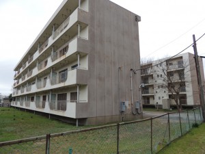 整備予定地に残る旧県教職員住宅