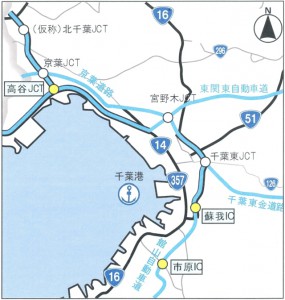 新たな湾岸道の位置図