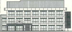 新庁舎の北側立面図