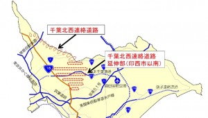 千葉北西連絡道路の位置図