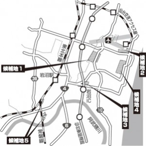 市内主要交通網と産業用地候補地