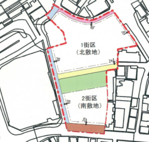 北小金駅南口東地区第一種市街地再開発事業計画図