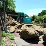 県道大多喜君津線では太陽工業が応急復旧（市原市国本）